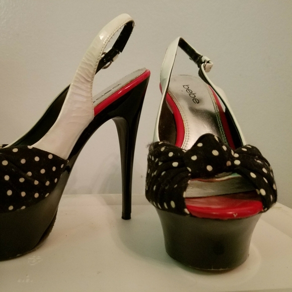 BEBE Platform Peep Toe Heels - Picture 2 of 2